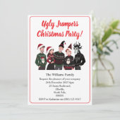 Custom Christmas Party Ugly Jumper Xmas Kaart (Staand voorkant)