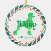 Custom Christmas  Pastel Green Poodle Ornament (Voorkant)