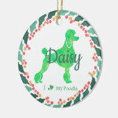 Custom Christmas  Pastel Green Poodle Ornament (Links)