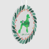 Custom Christmas Pastel Green Poodle Ornament (voorkant)