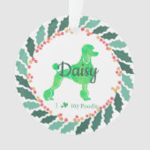 Custom Christmas Pastel Green Poodle Ornament (voorkant)