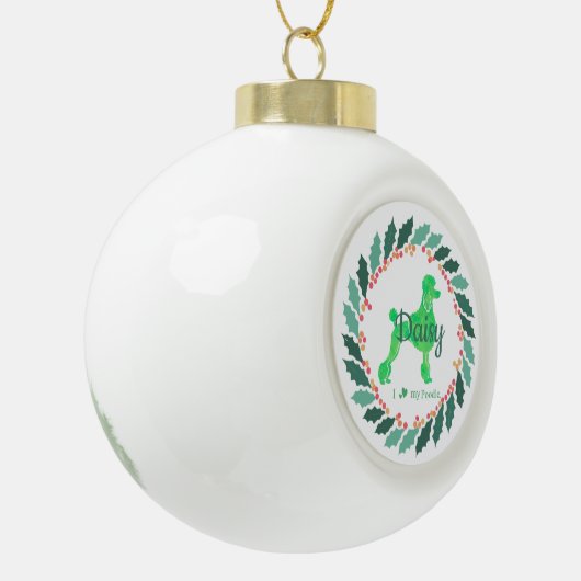 Custom Christmas  Pastel Green Poodle Ornament (Links)