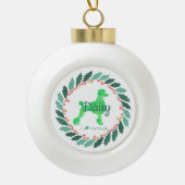 Custom Christmas  Pastel Green Poodle Ornament (Voorkant)