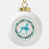 Custom Christmas  Pastel Pink Poodle Ornament (Voorkant)