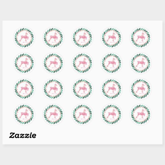 Custom Christmas  Pastel Pink Poodle Sticker (Vel)