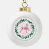 Custom Christmas Pastel Roze Poedel Ornament (Voorkant)