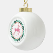 Custom Christmas Pastel Roze Poedel Ornament (Rechts)