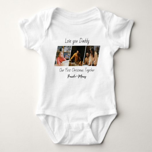 Custom Christmas Photo Baby Bodysuit  (Voorkant)
