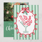 Custom Christmas Photo Greeting Card Feestdagenkaart (Voorkant / Achterkant)