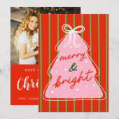 Custom Christmas Photo Greeting Card Feestdagenkaart (Voorkant / Achterkant)