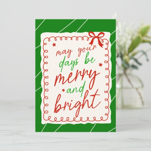 Custom Christmas Photo Greeting Card Feestdagenkaart (Staand voorkant)