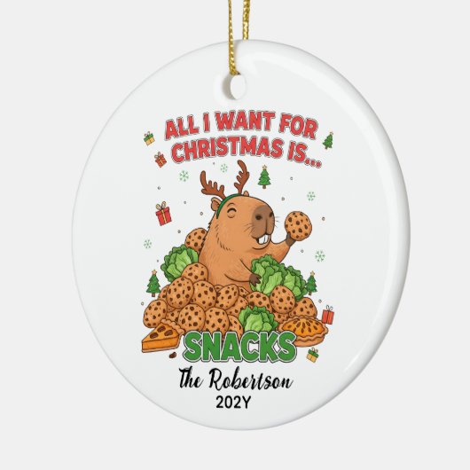 Custom Christmas Photo Keepsake Funny Capybara Keramisch Ornament (Links)