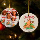 Custom Christmas Photo Keepsake Funny Capybara Keramisch Ornament