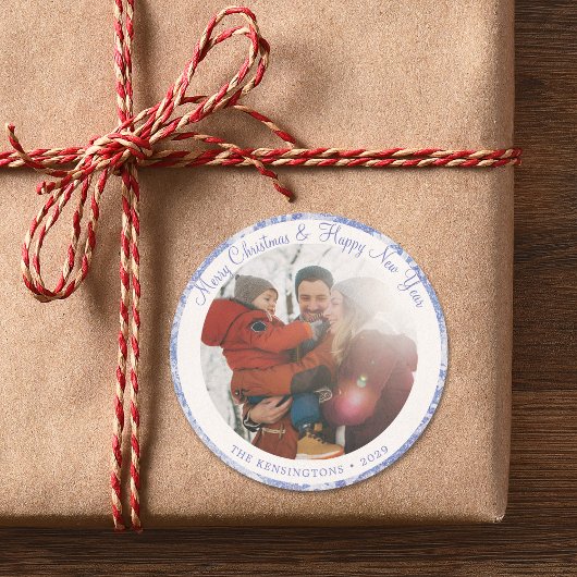Custom Christmas Photo Sticker - tekst personalise