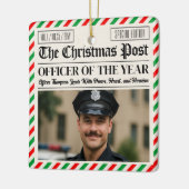Custom Christmas Police Gift for Officer Newspaper Keramisch Ornament (Links)