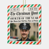 Custom Christmas Police Gift for Officer Newspaper Keramisch Ornament (Links)