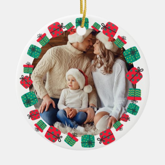 Custom Christmas presents Keramisch Ornament (Voorkant)