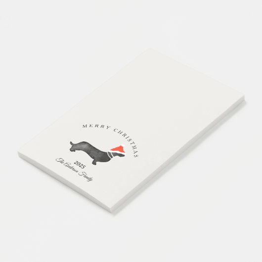 Custom Christmas red gray santa dachsund Post-it® Notes (Schuin)