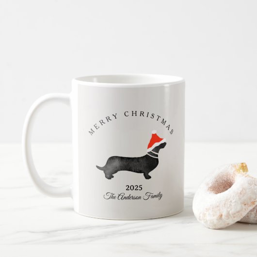 Custom Christmas red gray santa hummingbird Koffiemok (Met donut)