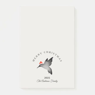 Custom Christmas red gray santa hummingbird Post-it® Notes