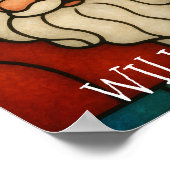 Custom Christmas Santa Art Deco Stained Glass Poster (Hoek)