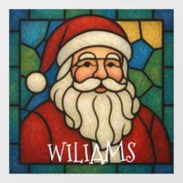 Custom Christmas Santa Art Deco Stained Glass Raamsticker