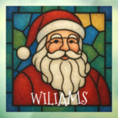 Custom Christmas Santa Art Deco Stained Glass Raamsticker (Vel 3)