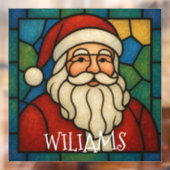 Custom Christmas Santa Art Deco Stained Glass Raamsticker (Vel 2)