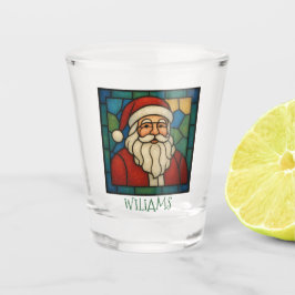 Custom Christmas Santa Art Deco Stained Glass Shot Glas