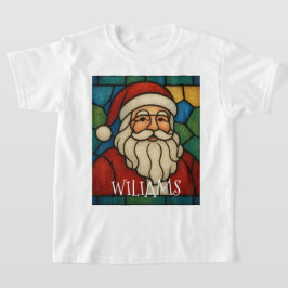 Custom Christmas Santa Art Deco Stained Glass T-shirt