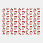 Custom Christmas Santa Hat Face Photo Wihte Inpakpapier Vel (Voorkant 3)