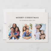 Custom Christmas Simple 4 Foto Vakantie Kaart (Voorkant)