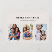 Custom Christmas Simple 4 Foto Vakantie Kaart (Voorkant / Achterkant)