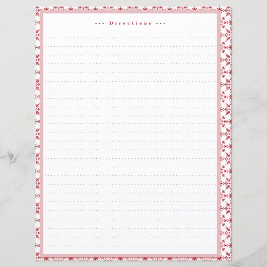 Custom Christmas Snowflake Recept Kaart voor Multo (Achterkant)