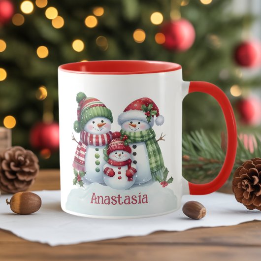 Custom Christmas Snowman Coffee Mug Mok