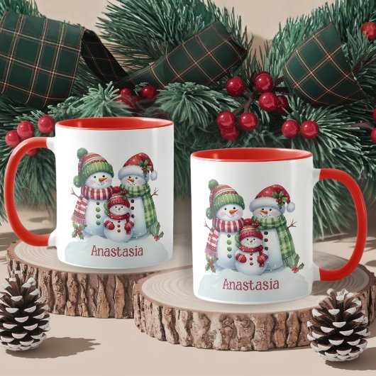 Custom Christmas Snowman Coffee Mug Mok