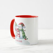 Custom Christmas Snowman Coffee Mug Mok (Voorkant links)