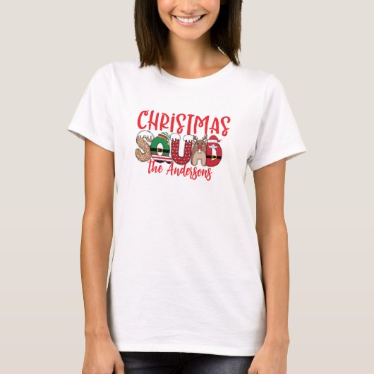 Custom Christmas Squad Familie Kerst Shirten T-shirt (Voorkant)