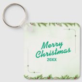 Custom Christmas Square Metal Keychain (Voorkant)