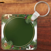 Custom Christmas Square Metal Keychain (Achterkant)