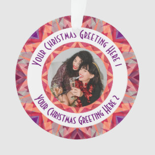 Custom Christmas Star Fun Jolly Red Fotobegroeting Ornament