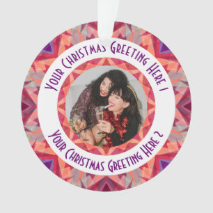 Custom Christmas Star Fun Jolly Red Fotobegroeting Ornament