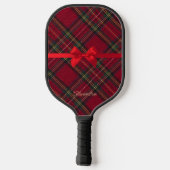 Custom Christmas Tartan Plaid Pickleball Paddle (Achterkant)