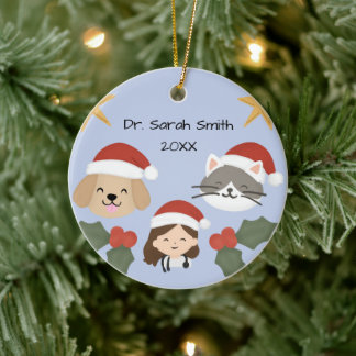 Custom Christmas Vet Friends Keramisch Ornament