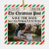 Custom Christmas Wedding Announcement Newspaper Keramisch Ornament (Voorkant)