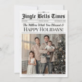 Custom Christmas Wenskaart Feestdagen Krant Feestdagenkaart (Voorkant)