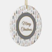 Custom, Christmas Winter Trees Rustic Keramisch Ornament (Rechts)