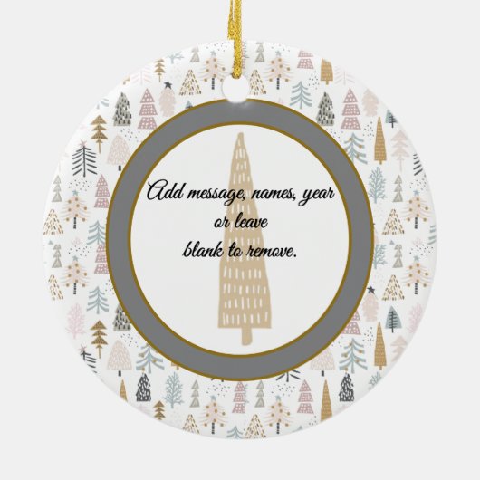 Custom, Christmas Winter Trees Rustic Keramisch Ornament (Achterkant)