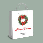 Custom Christmas wreath bag with elegant design Medium Cadeauzakje