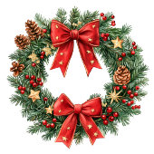 Custom Christmas wreath bag with elegant design Medium Cadeauzakje